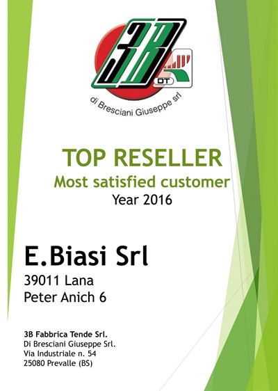 Urkunde - 3B Meiste zufriedene Kunden 2016